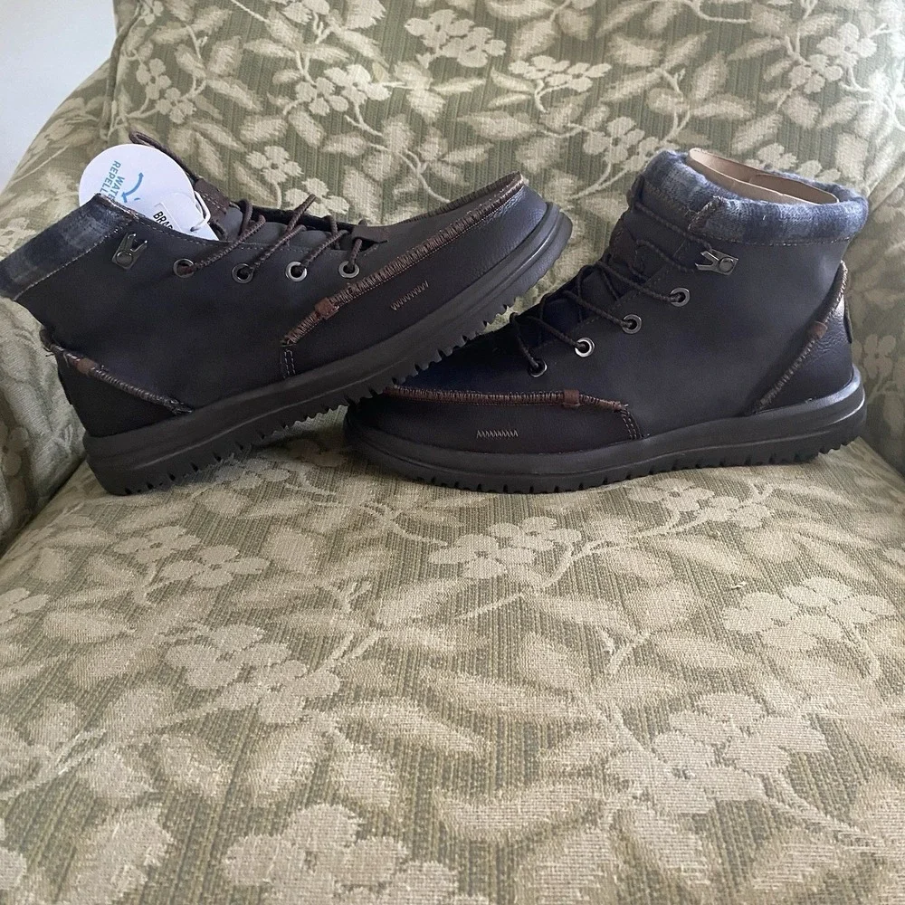 Hey Dude Bradley Classic Boots Mens 8‎ Walnut Brown Casual Pull On Walking NWT
